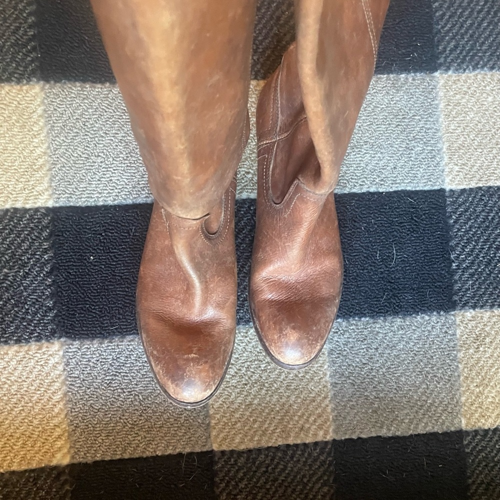 Frye Women's Brown/tan Leather Heeled Boots